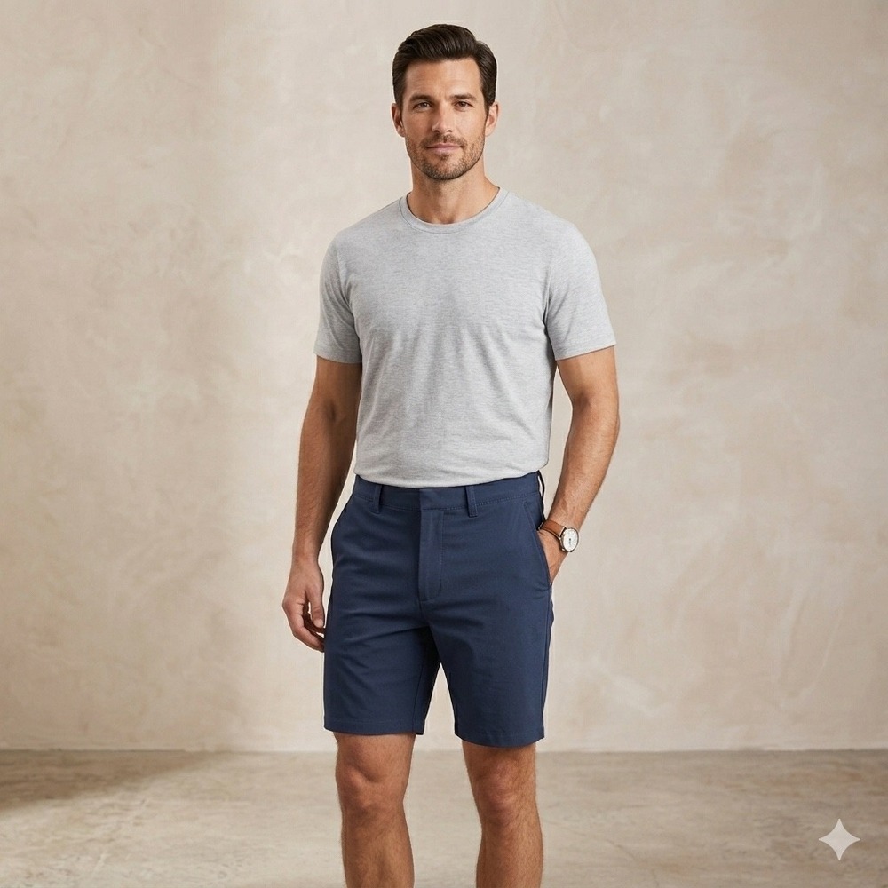 J Crew Mens Size 30 Tech Shorts Navy Blue Performance Golf Hiking Summer Active